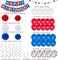 Blue White and Red Birthday Decorations, Patriotic Party Supplies Kit for Men Women Boys Grils, Happy Birthday Banner Paper Pompoms Red Blue Confetti Balloons Star Streamer for 4th of July Baseball